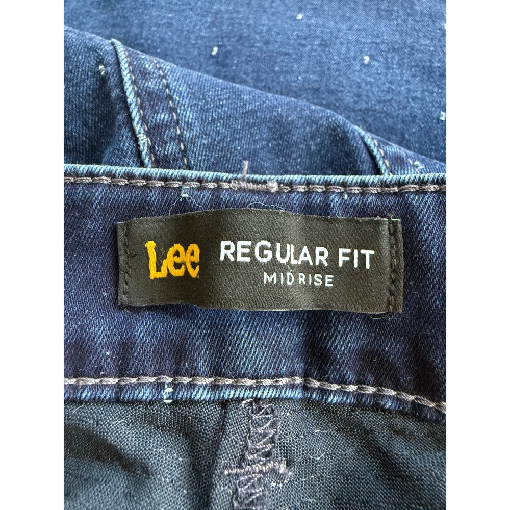 Lee Womens Regular Fit Mid Rise Denim Skort Dark Wash Polka Dot Size 16M - Picture 5 of 5